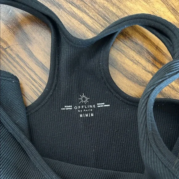 5. Aerie Black Ribbed Sports Bra - Picture 5 of 7